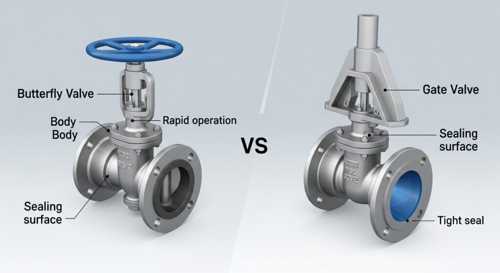 butterfly valve vs gate valve